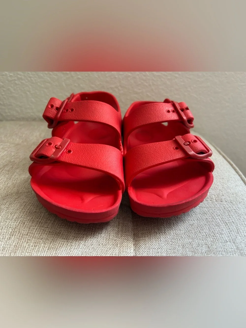 Birkenstock Kids Red Two-Strap EVA Sandals size 28